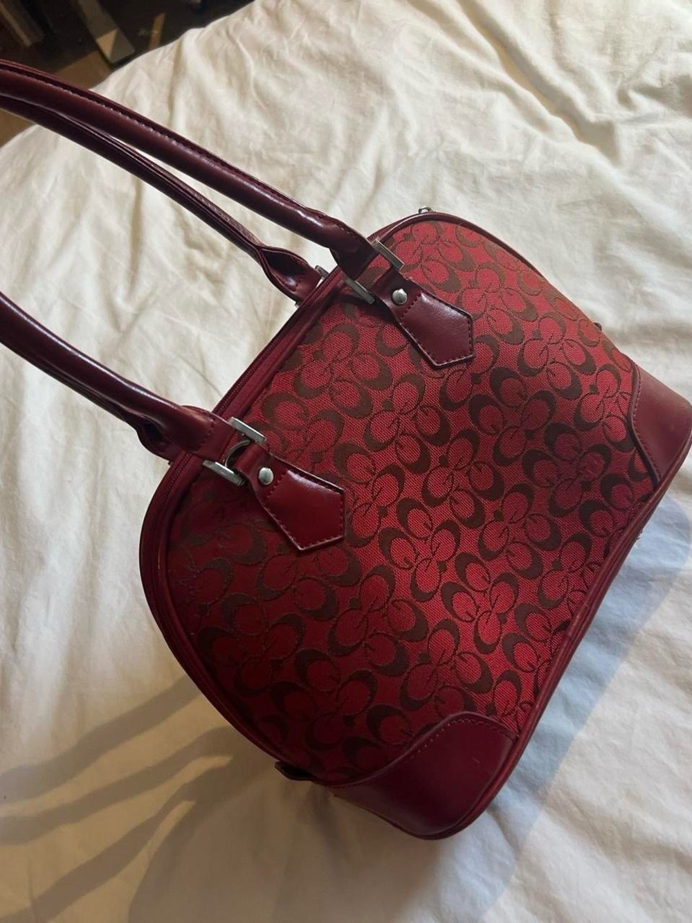 Vintage Red Monogram Purse Bag - Picture 7 of 8